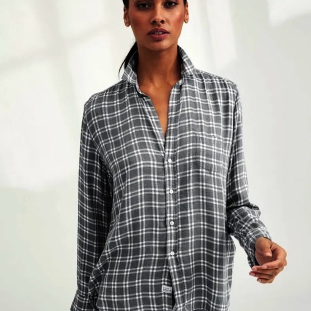 Frank & Eileen Gray and White Plaid Shirt